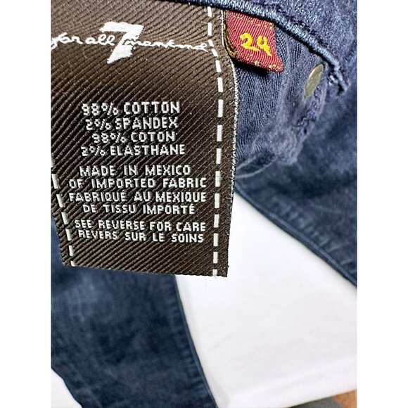 7 FOR ALL MANKIND Womens Jeans Size 26x28, Tag 24 Bedazzle Pocket Straight Slim - Picture 9 of 10